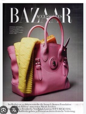 Ralph Lauren 🔥 LIMITED EDITION RARE Ricky PINK PONY numbered leather handbag
